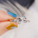 Huitan Exquisite Mom Rings Silver Color Caved Letter “I Love You Mom” Delicate Birthday Gift for Mother Fashion Women Jewelry