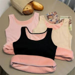 Women’s Winter Thermal Underwear Top Seamless Plus Velvet Shirt Sleeveless Vest Warm Female Undershirt