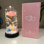 1pc Colorful Rose Luminous Flower plastic Cover Gift for Women, Perfect Gift for Valentine’s Day, Christmas, New Year Day, Mother’s day