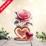 Exquisite Heart Shaped Mother’s Day Statue with “To My Dear Mom” Rose Decoration – Interior Home Decor Perfect Gift for Mom