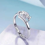 Huitan Exquisite Mom Rings Silver Color Caved Letter “I Love You Mom” Delicate Birthday Gift for Mother Fashion Women Jewelry