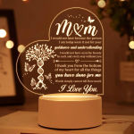 Mom Birthday Gifts Night Light, Mom Gifts For Christmas, Mother’s Day, Birthday, Thanksgiving, Acrylic Night Lamp Gifts For Mom