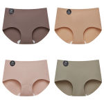 FalllSweet 4PCS Seamless Panties for Woman Ice Silk Underwear Soft Thin Briefs Women’s Underpants Fashion Sexy Female Lingerie
