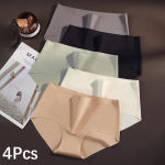 FalllSweet 4PCS Seamless Panties for Woman Ice Silk Underwear Soft Thin Briefs Women’s Underpants Fashion Sexy Female Lingerie