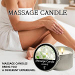Massage Candle -Essential Oil- Six different scents , 1oz/2oz Melts into Warm Massage Oil – Sensual Massage Candle, Pour Spout