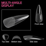 Stiletto Nail Tips 120 PCS Clear False Nails Artificial Full Cover 12 Size  Acrylic Press on Nails for Nail Extension Nail Salon