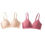 2Pcs/Set Seamless Deep V 3/4 Cup Bra Women’s Wireless Underwear Push-Up Bra Gentle Support Bralette Daily Sexy Lingerie S-XXL