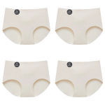 FalllSweet 4PCS Seamless Panties for Woman Ice Silk Underwear Soft Thin Briefs Women’s Underpants Fashion Sexy Female Lingerie