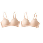 2Pcs/Set Seamless Deep V 3/4 Cup Bra Women’s Wireless Underwear Push-Up Bra Gentle Support Bralette Daily Sexy Lingerie S-XXL