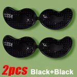 1/2pcs Invisible Women’S Push Up Bra, Backless And Strapless Bra, Front Placket Bra, Underwear, Silicone Self-Adhesive Breast Pad
