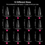 Stiletto Nail Tips 120 PCS Clear False Nails Artificial Full Cover 12 Size  Acrylic Press on Nails for Nail Extension Nail Salon
