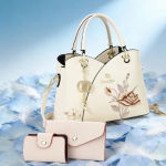 Mother’s Day gift: a bag for mom，Carnation Embroidered Handbag Beautiful tote bag for commuting，Lightweight, large-capacity thre