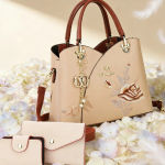 Mother’s Day gift: a bag for mom，Carnation Embroidered Handbag Beautiful tote bag for commuting，Lightweight, large-capacity thre