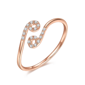SGARIT 18K Rose Gold Cultivated Diamond Ciliary Stone Valentine Gift  Ring Bangle Jewelry Set