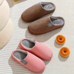 [Soft Plush House Shoes] Plush Women’s & Unisex Slip-On Slippers | Non-Slip Rubber Sole, Winter Warm Indoor House Shoes, Soft Cushioned Footbed | Multi-Color (Pink, Blue, Grey, Brown, Green, Yellow, Orange) for Home, Postpartum Care