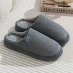 [Soft Plush House Shoes] Plush Women’s & Unisex Slip-On Slippers | Non-Slip Rubber Sole, Winter Warm Indoor House Shoes, Soft Cushioned Footbed | Multi-Color (Pink, Blue, Grey, Brown, Green, Yellow, Orange) for Home, Postpartum Care