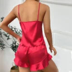 Women’s Loungewear Sleepwear V Neck Slip Dress Long Sleeve Night Robe House Robe With Belt Solid Satin Pajama Set
