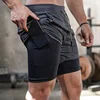 Men’s 2-in-1 Camo Quick Dry Yoga and Running Shorts Compression Inner Layer Gym Fitness Jogging Pants