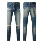 KSUBI Men’s Jeans Original Elastic Fabrics Distressed Stonewashed Colored Dark Ripped Denim Pencil Pants High