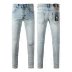 KSUBI Men’s Jeans Original Elastic Fabrics Distressed Stonewashed Colored Dark Ripped Denim Pencil Pants High
