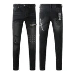 KSUBI Men’s Jeans Original Elastic Fabrics Distressed Stonewashed Colored Dark Ripped Denim Pencil Pants High