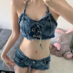 Summer European & American Fashion Women’s Denim Shorts Sexy Low Waist Piercing Hot Pants with Jeans