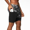 Men’s 2-in-1 Camo Quick Dry Yoga and Running Shorts Compression Inner Layer Gym Fitness Jogging Pants