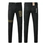 KSUBI Men’s Jeans Original Elastic Fabrics Distressed Stonewashed Colored Dark Ripped Denim Pencil Pants High