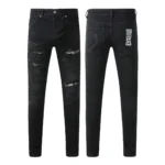 KSUBI Men’s Jeans Original Elastic Fabrics Distressed Stonewashed Colored Dark Ripped Denim Pencil Pants High