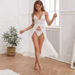 YILIMI Women See-Through Pajamas Set Lace Transparent Long Dress Sexy Fun Romantic Sexy Sleepwear