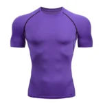 Men Compression Running T Shirt Fitness Tight Short Sleeve Tshirt Training Jogging Shirts Gym Sportswear Quick Dry Rashguard