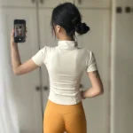 Summer High Quality Waist Slimming Training Tops Women’s Quick-drying Tight Stand Collar Full Zipper Short Sleeves Yoga shirts