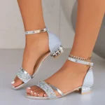 Women’s Sandals Gold and Silver Low Heel Casual Shoes Women Open Toe Summer Light Fashion Women’s Shoes