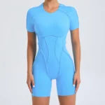 Short Jumpsuit Gym Clothes For Women Sportswear Fitness Overalls Backless Scrunch Booty Yoga Suit Sports Set Outfit