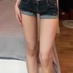 Summer New Women Korean Denim Shorts Pants Lady Low Waist Elastic Slim Fit Hot Pants Female Sexy Deep Blue Hip Wrapping Jeans
