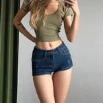 Summer Sexy Slim Woman Denim Shorts Vintage Deep Blue Low Waist Pockets Hot Mini Pants Women Korean Y2K Streetwear Jean Shorts