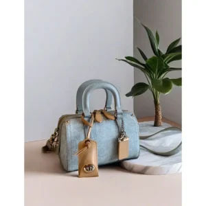French Hand Boston Bag Women Advanced New Denim Shoulder Crossbody Bag Commuter Makeup Pillow Bag
