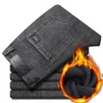 Spring Autumn New Men’s Pure Black Slim Jeans Elastic Straight Pants Business Fashion Leisure Korean Vintage Denim Pants Male