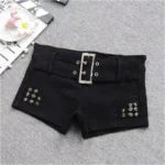 Hot Girl Low Waist Denim Super Short Shorts Women Summer New American Deep Blue High Street Bodycon A- Line Hot Pants
