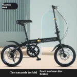 12 Small Bike cycling City Mini Folding Bicycle For Male And Female Students Portable Ultra Light Transmission Disc Brakes
