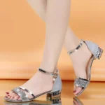Women’s Sandals Gold and Silver Low Heel Casual Shoes Women Open Toe Summer Light Fashion Women’s Shoes