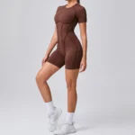 Short Jumpsuit Gym Clothes For Women Sportswear Fitness Overalls Backless Scrunch Booty Yoga Suit Sports Set Outfit