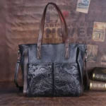 MOTAORA Vintage Genuine Leather Handbag for Women Handmade Embossed Tote Bag Casual Shoulder Bag Purse 2025 Trendy Designer