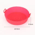 22cm Silicone Air Fryers Oven Baking Tray Pizza Fried Chicken Airfryer Silicone Basket Reusable Airfryer Pan Liner Accessories