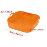 22cm Silicone Air Fryers Oven Baking Tray Pizza Fried Chicken Airfryer Silicone Basket Reusable Airfryer Pan Liner Accessories