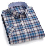 100% Pure Cotton Oxford Shirt For Men’s Short Sleeve Solid Stripe Leisure Embroidered Horse Social Business Formal Dress Shirts