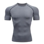 Men Compression Running T Shirt Fitness Tight Short Sleeve Tshirt Training Jogging Shirts Gym Sportswear Quick Dry Rashguard