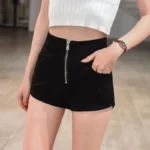 Short Pants for Woman To Wear Sequin Skinny Fringe Tight Mini Sexy Cotton Booty Women’s Shorts Black with Rhinestones Design XL