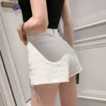 Short Pants for Woman To Wear Sequin Skinny Fringe Tight Mini Sexy Cotton Booty Women’s Shorts Black with Rhinestones Design XL