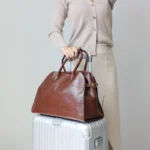 Women’s Genuine Leather Large Capacity Tote Bag Female Retro Luxury Briefcase Vintage Cowhide Shoulder Handbag